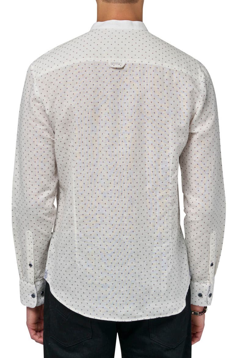 Axel Long Sleeve Mandarin Collar Shirt, Alternate, color, WHITE