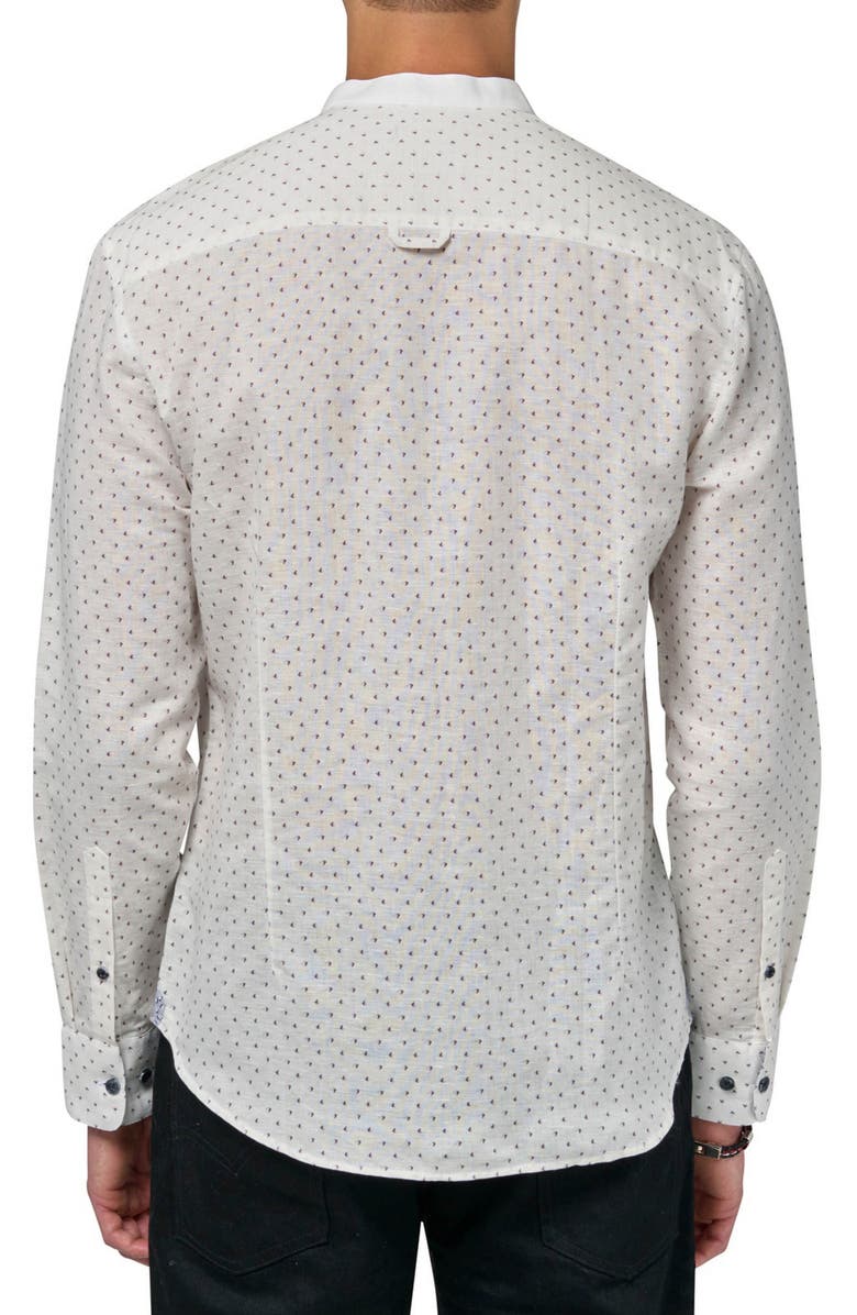 Brooklyn Brigade Axel Long Sleeve Mandarin Collar Shirt, Alternate, color, White