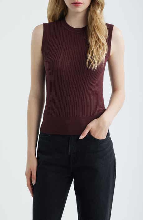Meara Sleeveless Organic Cotton & Silk Blend Knit Top