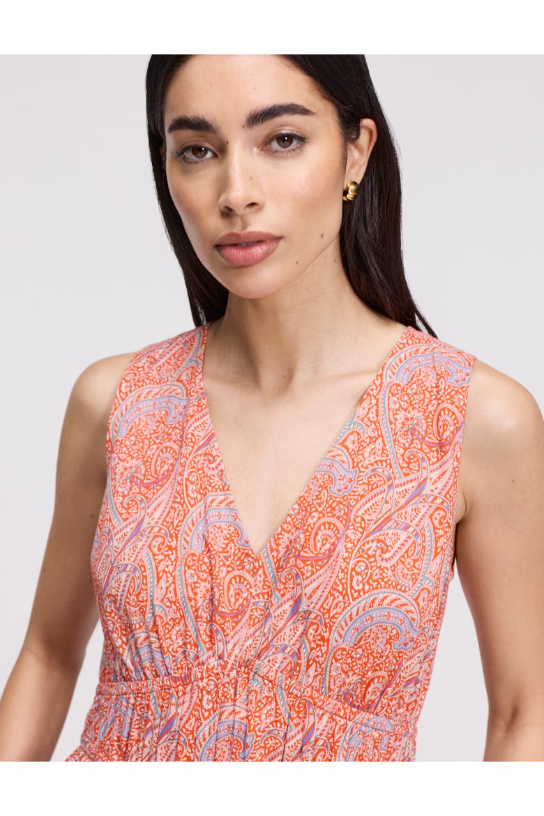 Shannon Cotton Tiered Midi Dress, Alternate, color, Orange Paisley