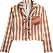 Good Luck Girl Kids' Stripe Satin Tie Front Top