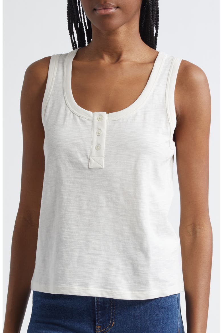 Harrison Cotton Henley Tank, Alternate, color, ECRU