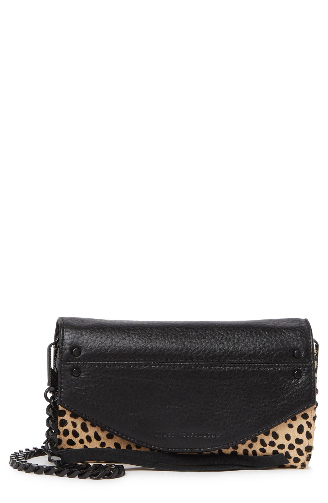 Kestenberg Delancey Genuine Calf Hair & Leather Wallet-on-a-Chain, Main, color, Z/DNUBABY CHEETAH HAIRCAL
