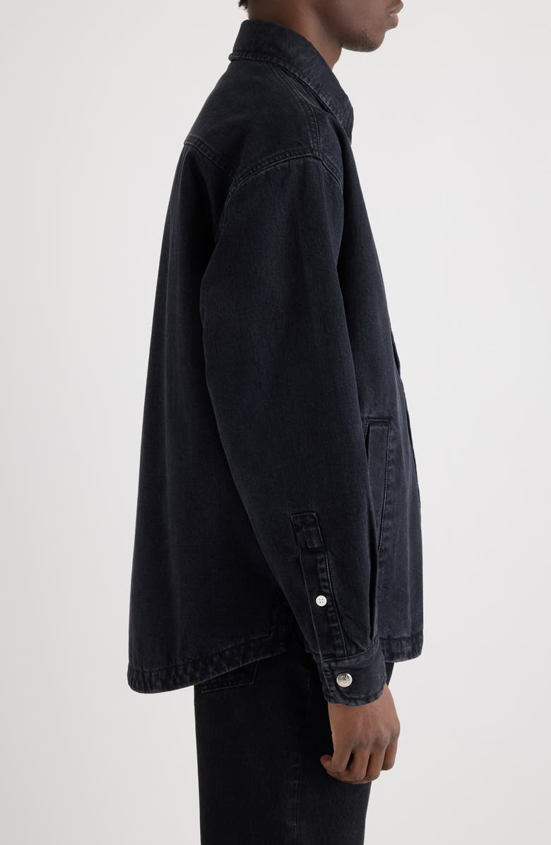 Jacquemus La Chemise Boulanger Oversize Denim Shirt Jacket, Alternate, color, Black