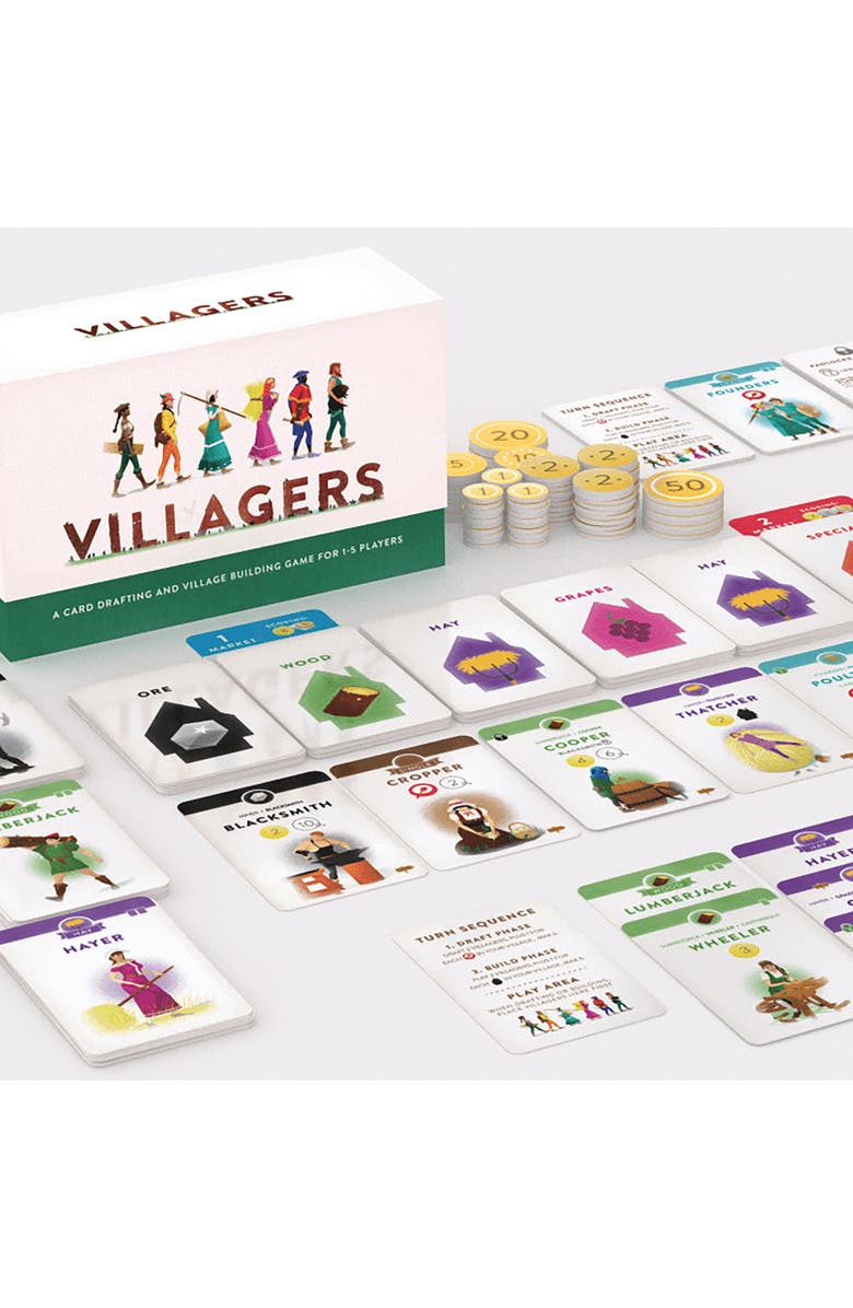 Sinister Fish Games Villagers Shifting Seasons Expansion A Card Drafting & Tableau Building Game 10+, Alternate, color, Multicolored