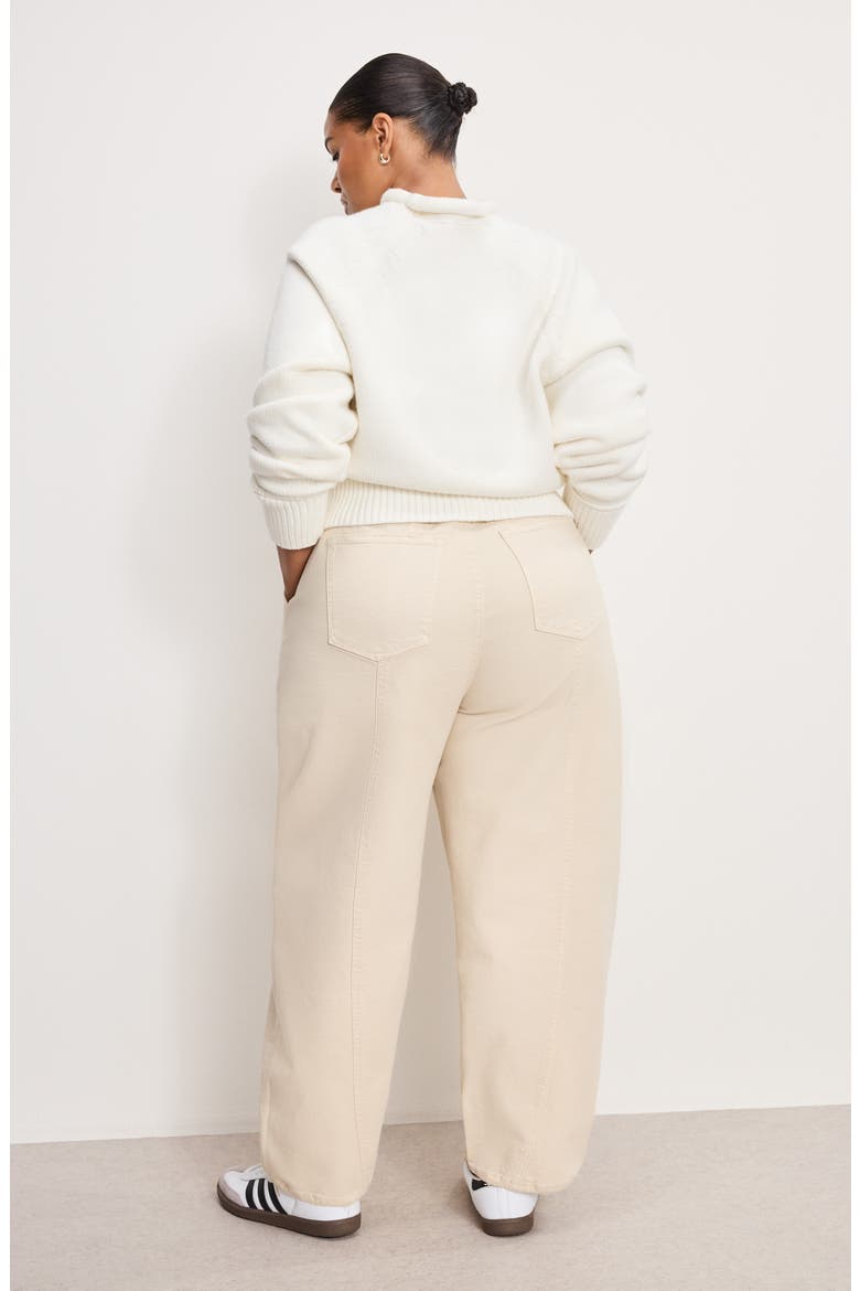 Cotton Blend Canvas Crop Barrel Leg Pants, Alternate, color, CANVAS