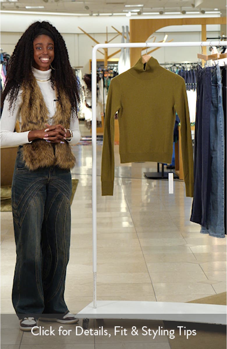 Jett Cashmere Turtleneck Crop Sweater, sales video thumbnail