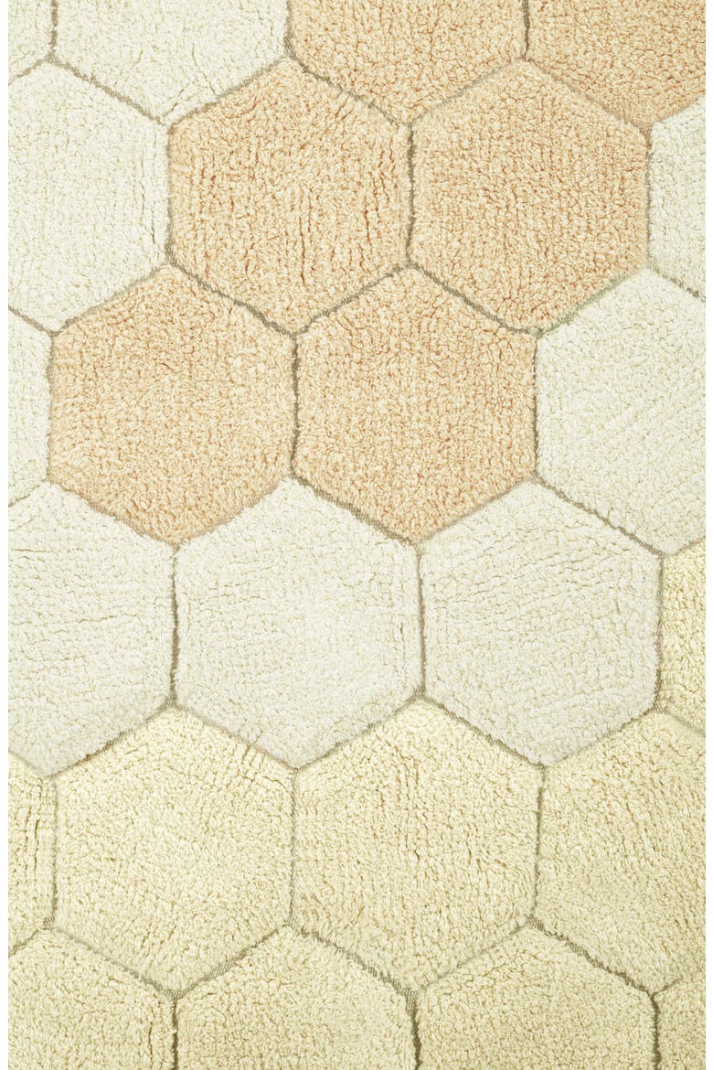 Honeycomb Washable Cotton Blend Round Rug, Alternate, color, GOLDEN