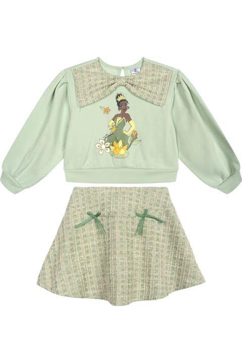 Princess Fleece Sweatshirt And Plaid Pleated Skirt Set (toddler, Little Kid & Big Kid)