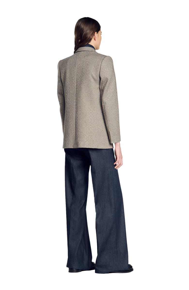 SANDRO Herringbone suit jacket, Alternate, color, 