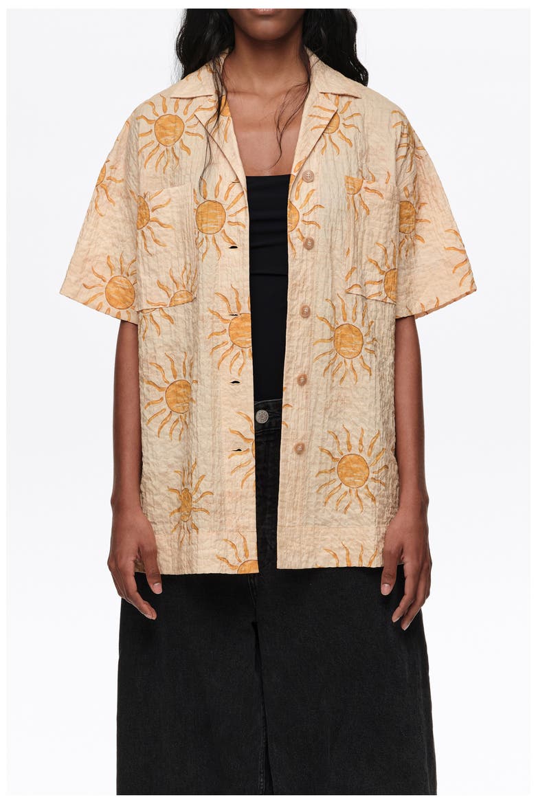Textured Cotton Oversize Shirt, Main, color, BIMBA BY THE SOUTH
