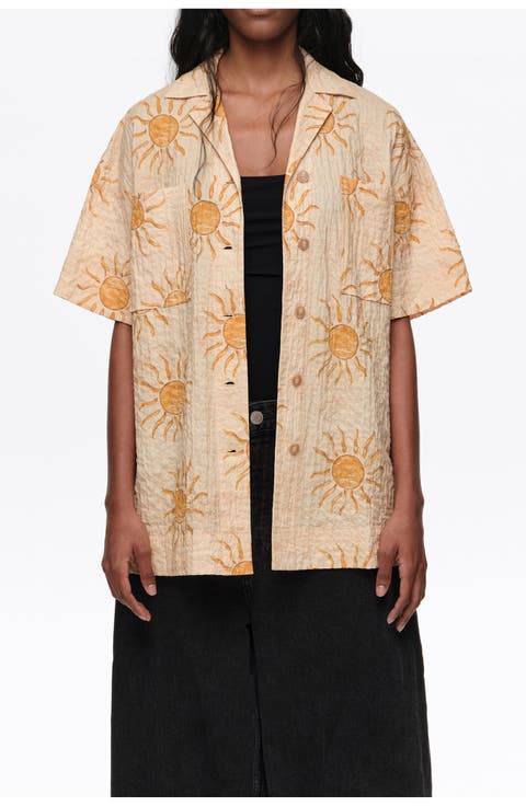 Textured Cotton Oversize Shirt