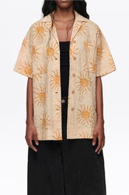 Bimba y Lola Textured Cotton Oversize Shirt