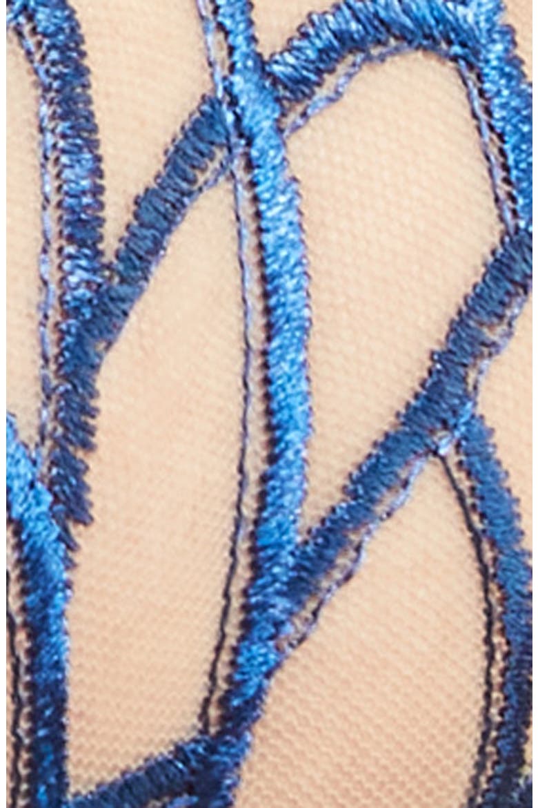 Beatrix Embroidered Underwire Bra, Alternate, color, TWILIGHT BLUE/SHEER