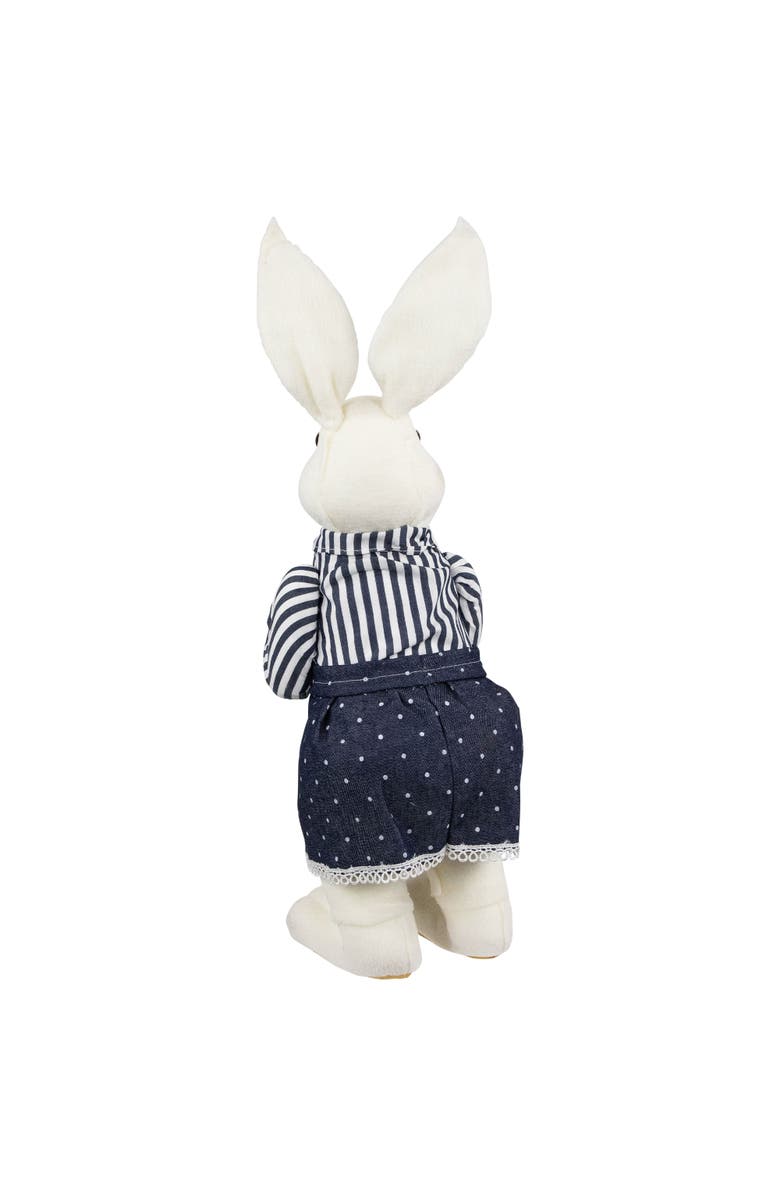 Northlight Standing Girl Bunny with Basket Easter Figure - 19" - Navy Blue, Alternate, color, White
