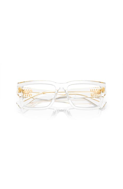 Miu Miu 54mm Rectangle Optical Glasses In Transparent