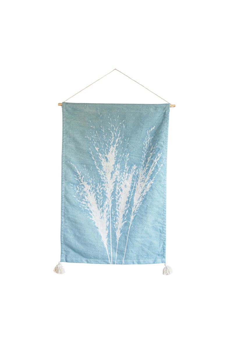 Pampas Grass Tapestry Blue Cotton, Main, color, Blue