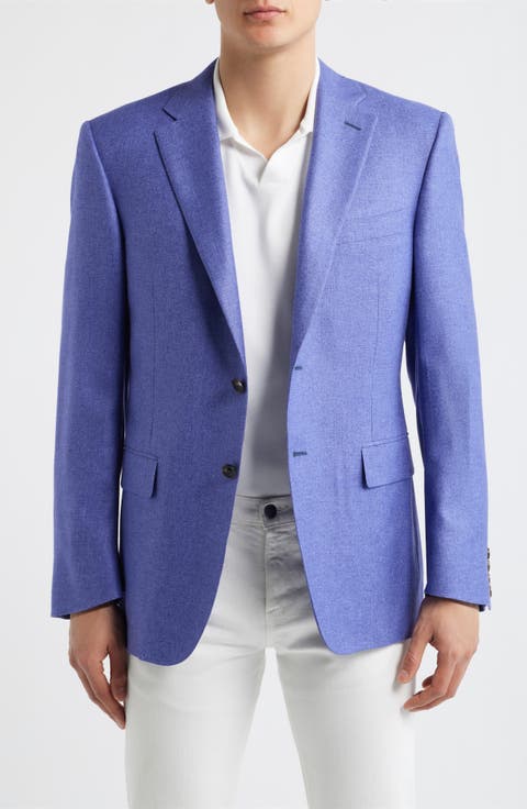 Siena Regular Fit Purple Slub Silk & Cashmere Sport Coat