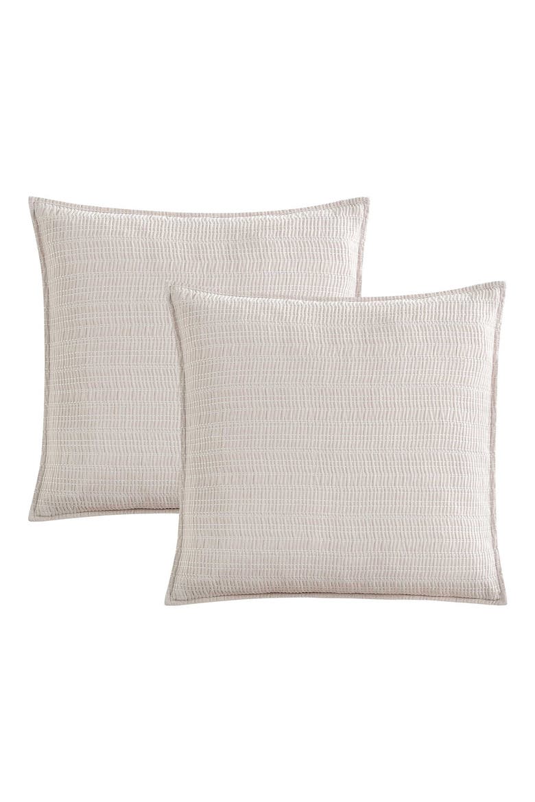 Stitched Gauze Yarn Dye Jacquard Comforter & Sham Set, Alternate, color, LIGHT BEIGE