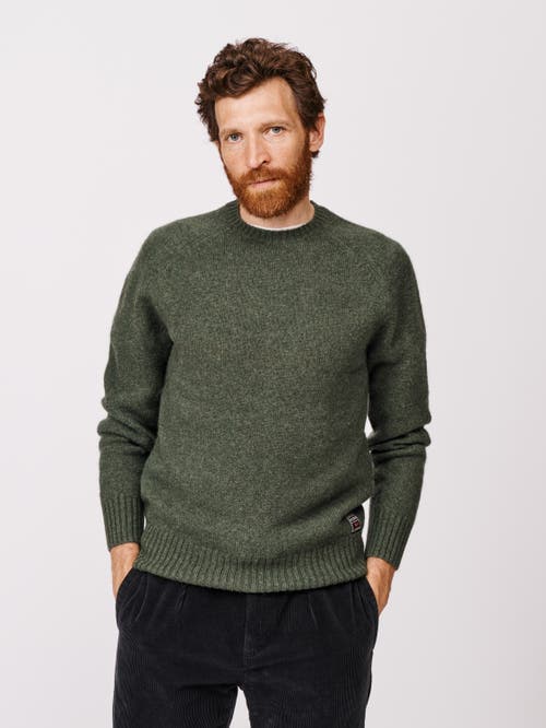 Aubin Prestwick Shetland Crew Neck Sweater In Green