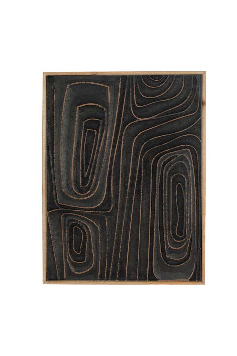 Concentric Loops Painted Home Decor, Main, color, Black