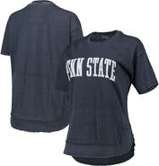 PRESSBOX Women's Pressbox Heathered Navy Penn State Nittany Lions Arch Poncho T-Shirt