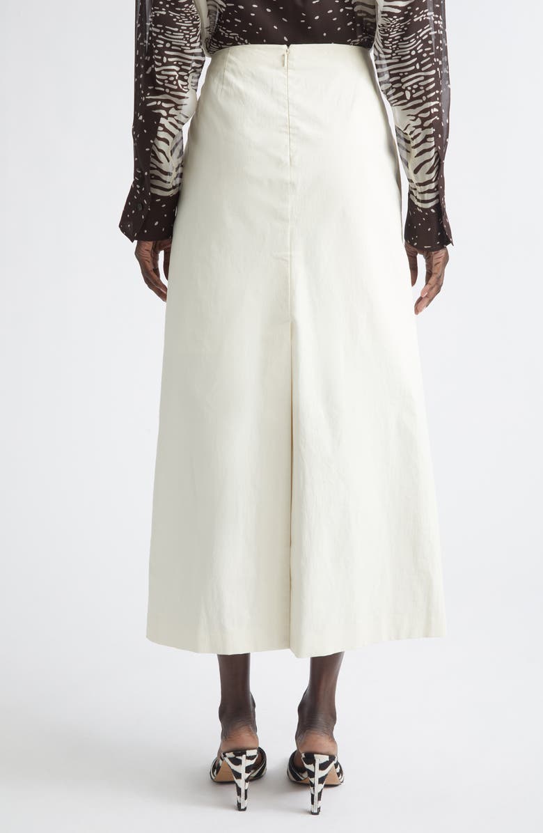 FERRAGAMO Hug Buckle Coated Linen Cargo Skirt, Alternate, color, Mascarpone