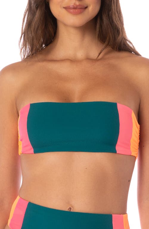 Maaji Verdant Breeze Nomad Multifit Reversible Bikini Top In Green