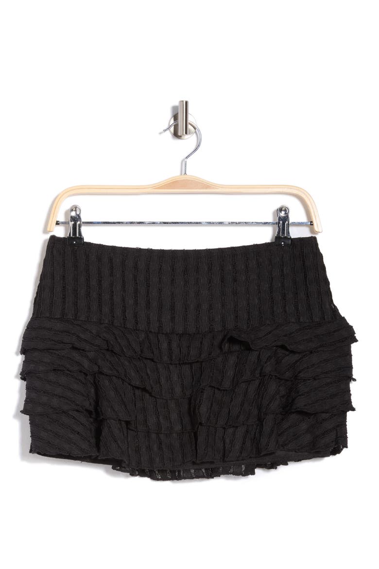 Carlota Crinkled Miniskirt, Alternate, color, JET BLACK