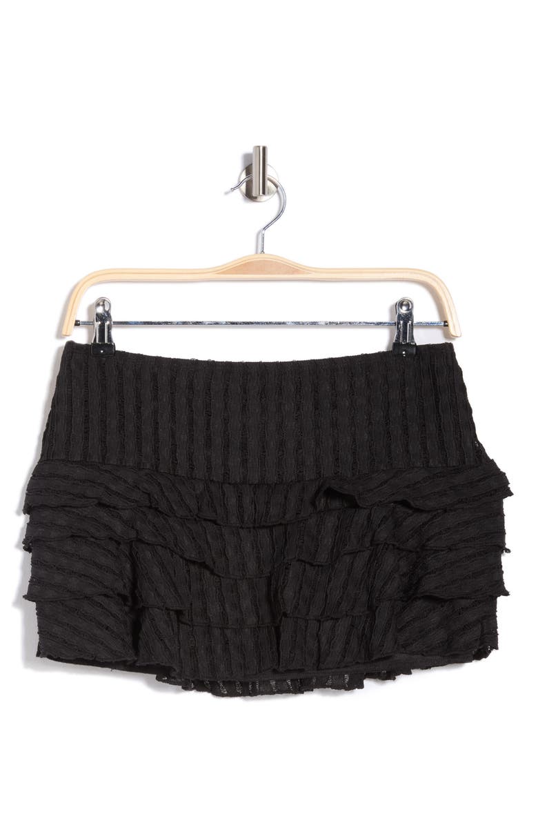 Motel Carlota Crinkled Miniskirt, Main, color, Jet Black