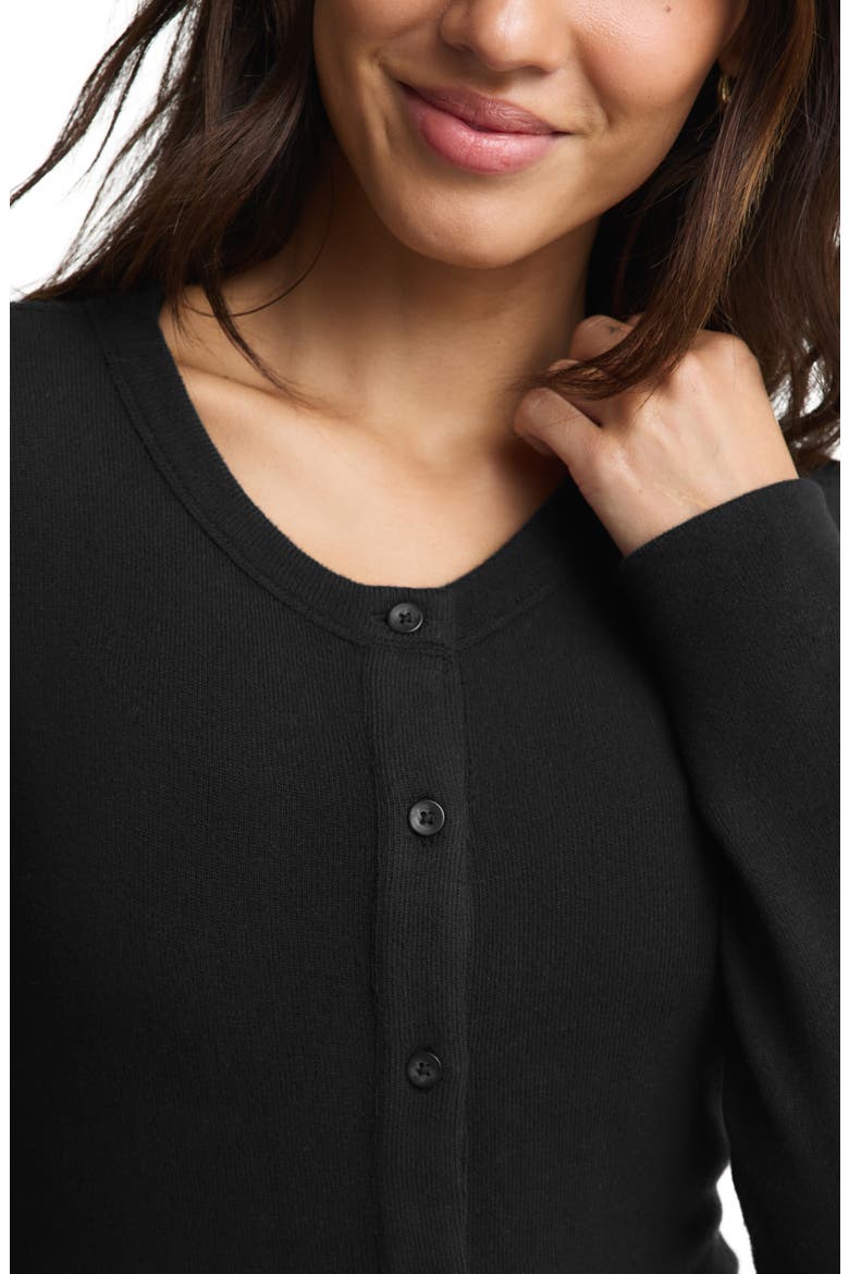 Luxelayer Fitted Cardigan, Alternate, color, BLACK