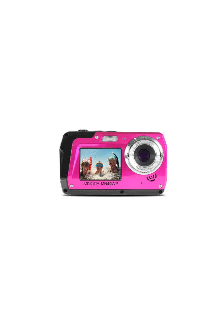 Dual Screen Autofocus Waterproof Camera, Alternate, color, Pink