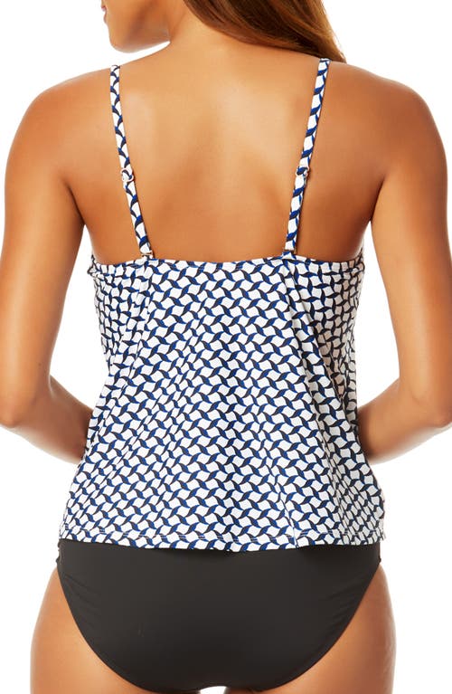 ANNE COLE ANNE COLE NEO GEO EASY TRIANGLE TANKINI TWO-PIECE SWIMSUIT 