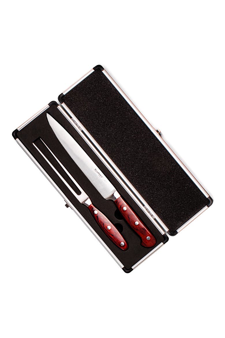 The Pakka Steak Knife & Carving Knife 9-Piece Set, Alternate, color, BROWN