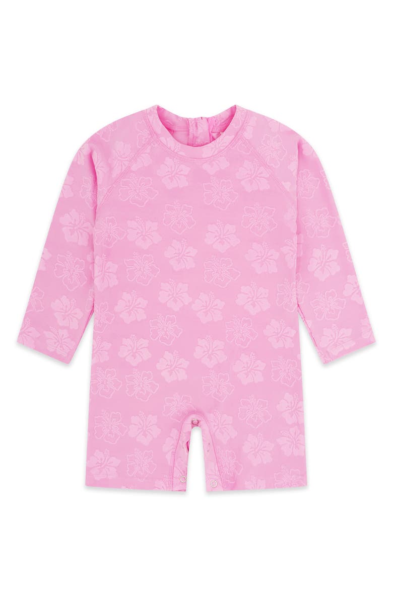 Feather 4 Arrow Kids' Cali Long Sleeve UPF 50+ One-Piece Rashguard Swimsuit, Main, color, Pop Pink