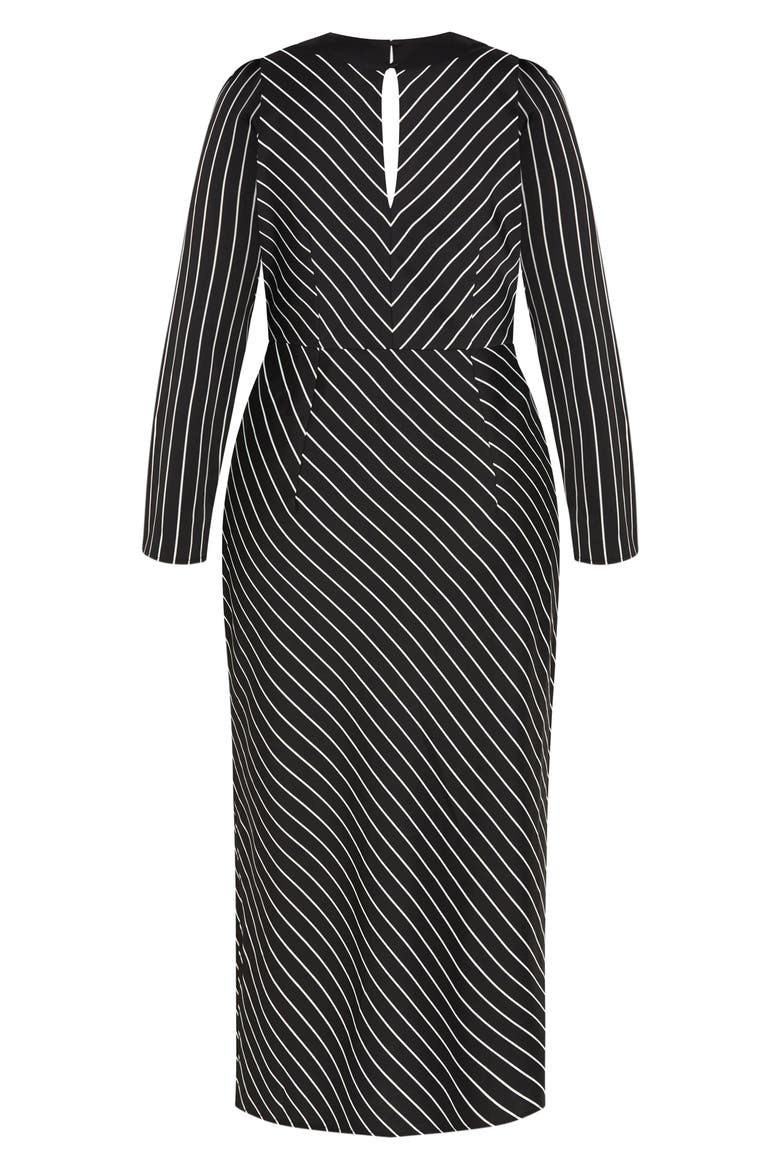 Lana Border Print Long Sleeve Maxi Dress, Alternate, color, STRIPE