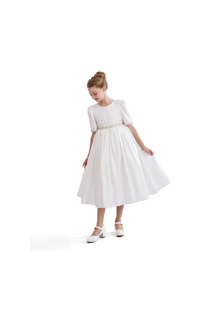 Tulleen Vasonette Pearl-Embellished Dress, Alternate, color, White