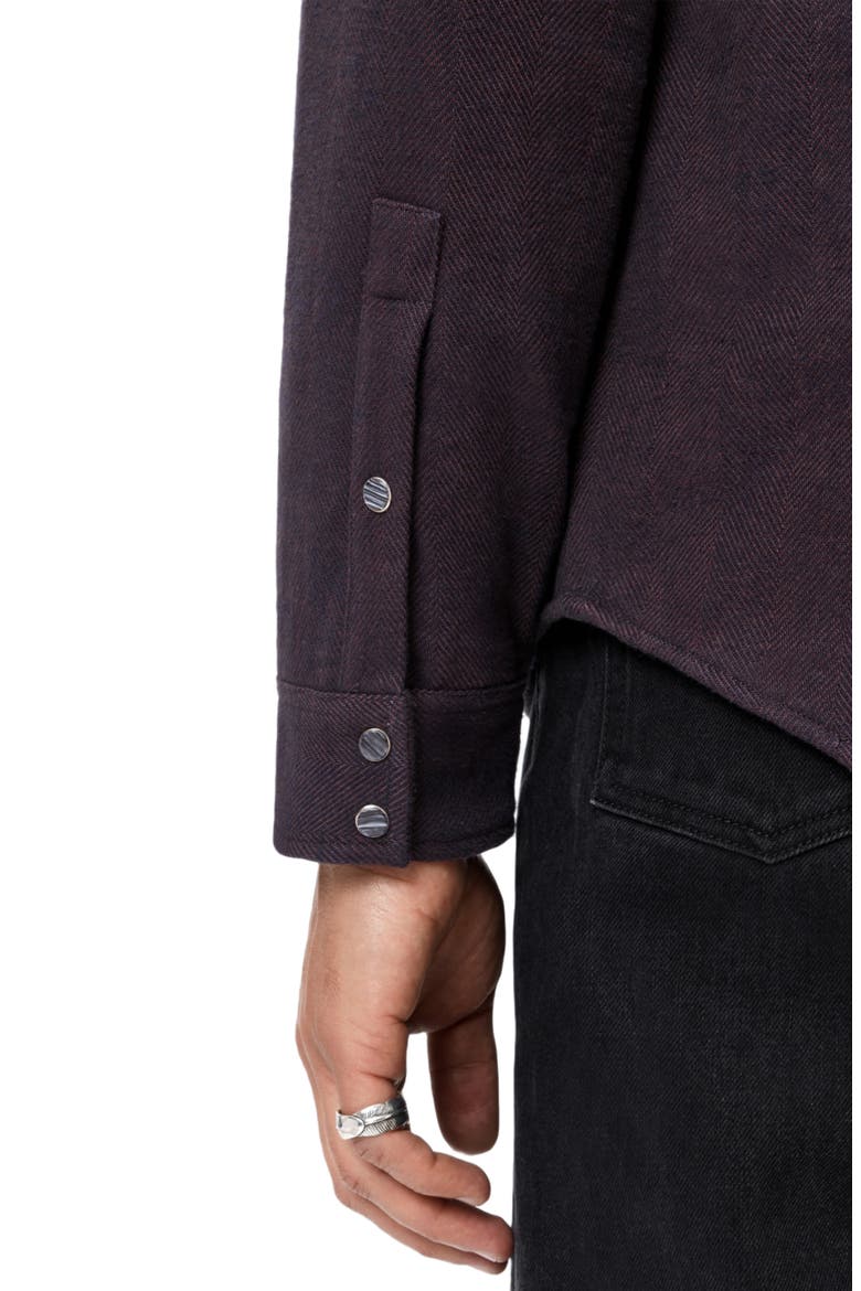 Jameson Herringbone Snap Jacket, Alternate, color, MERLOT