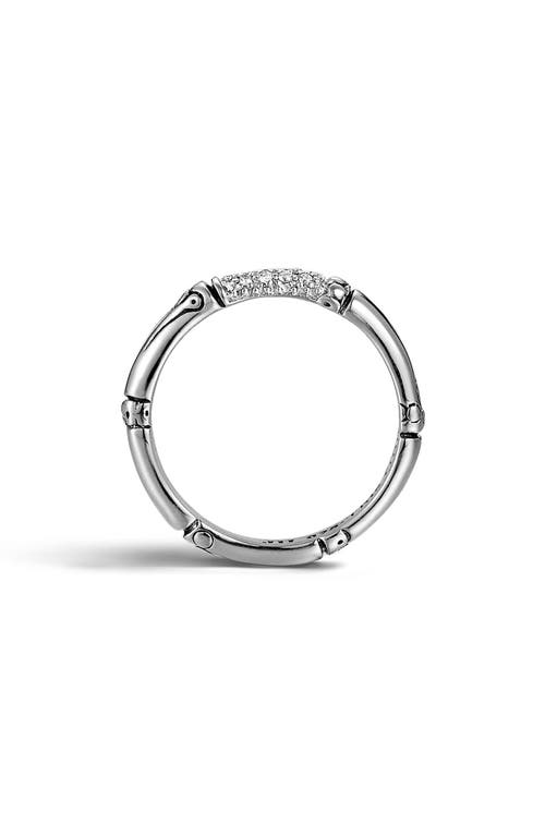 John Hardy 'bamboo' Pavé Diamond Ring In Silver