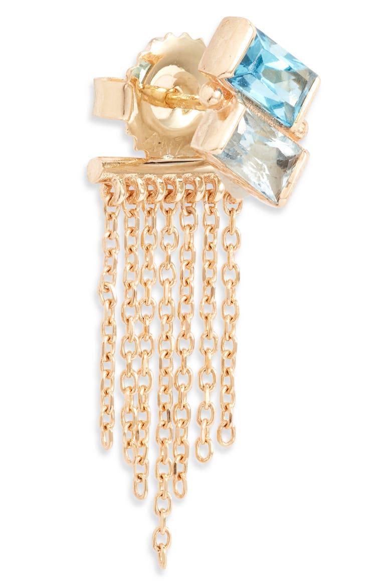 Deux Carré Topaz Fringe Drop Earrings, Alternate, color, BLUE TOPAZ