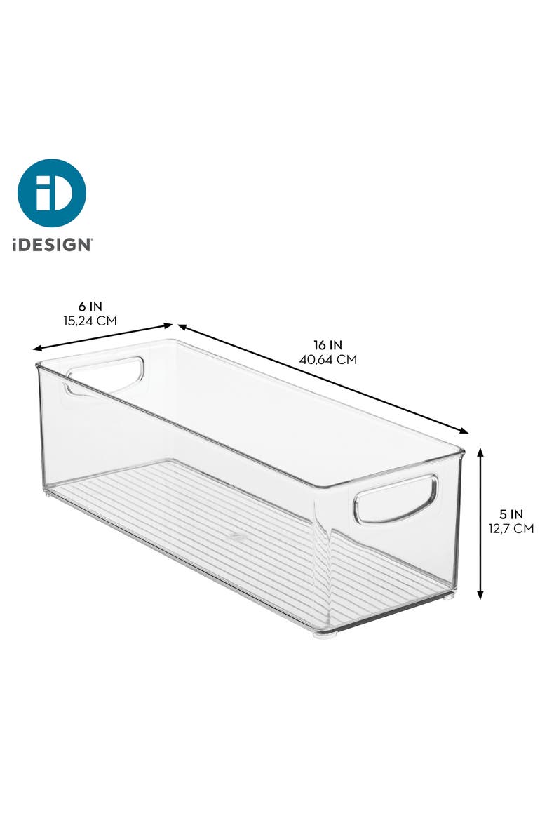 mDesign Plastic Stackable Pantry Bin with Handles, Set of 2, Clear, Made in USA, Alternate, color, Clear
