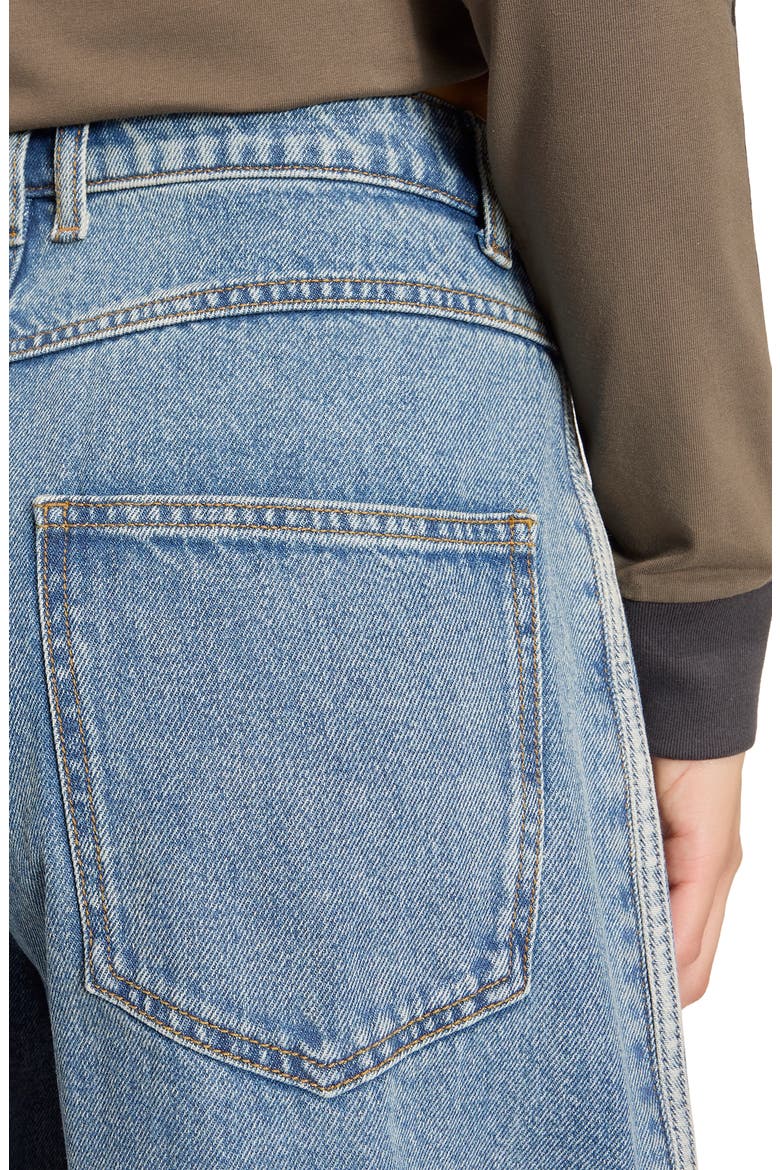 3-Stripes Barrel Leg Jeans, Alternate, color, WORN BLUE DENIM