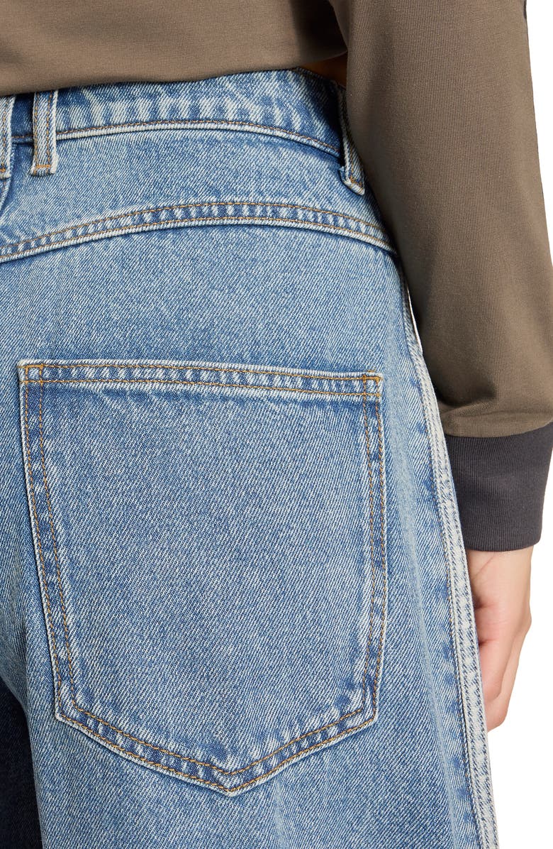 adidas Originals 3-Stripes Barrel Leg Jeans, Alternate, color, Worn Blue Denim