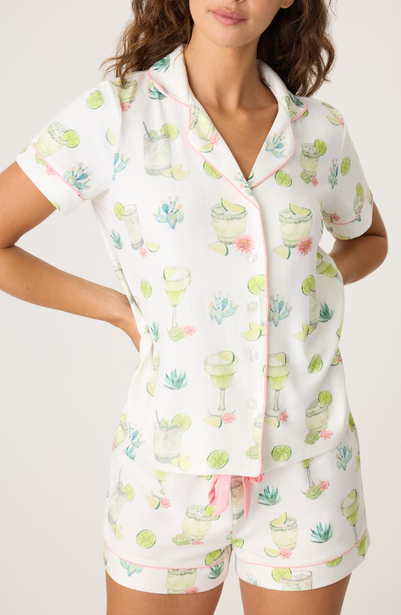 PJ Salvage Lime Sunshine Short Pajamas & Headband Set, Main, color,