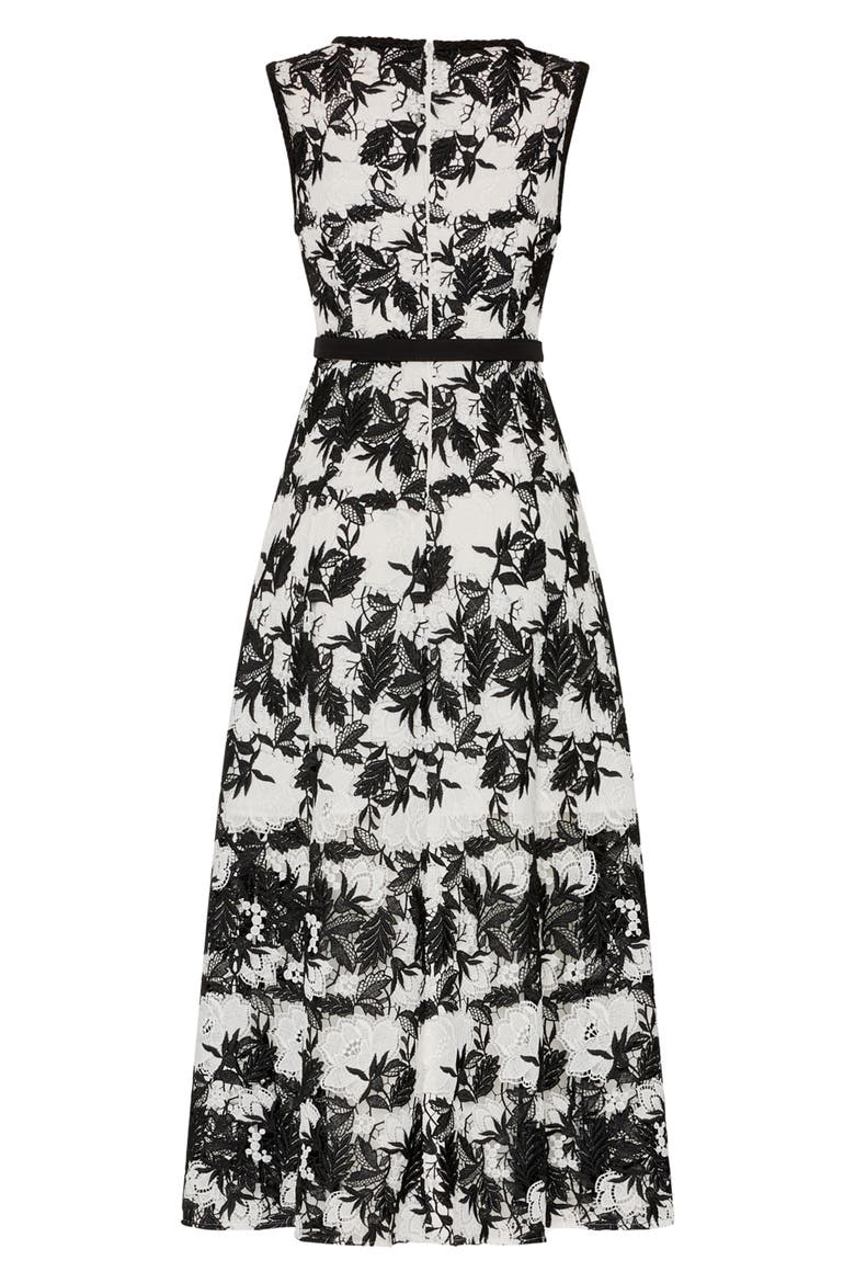 Paloma Two Tone Lace Sleeveless Maxi Dress, Alternate, color, BLACK/ WHITE