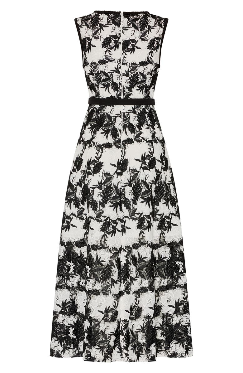 Milly Paloma Two Tone Lace Sleeveless Maxi Dress, Alternate, color, Black/ White