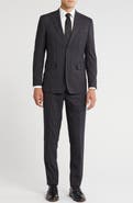 English Laundry Plaid Trim Fit Notch Lapel Two-Piece Suit