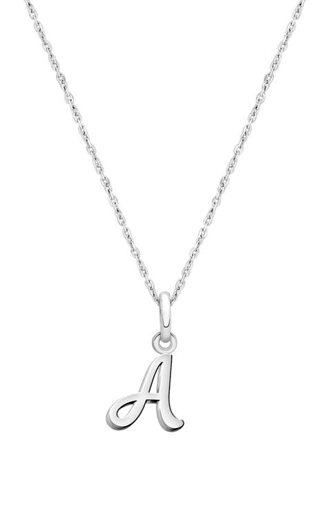 Sterling Silver Initial 12-14" Necklace