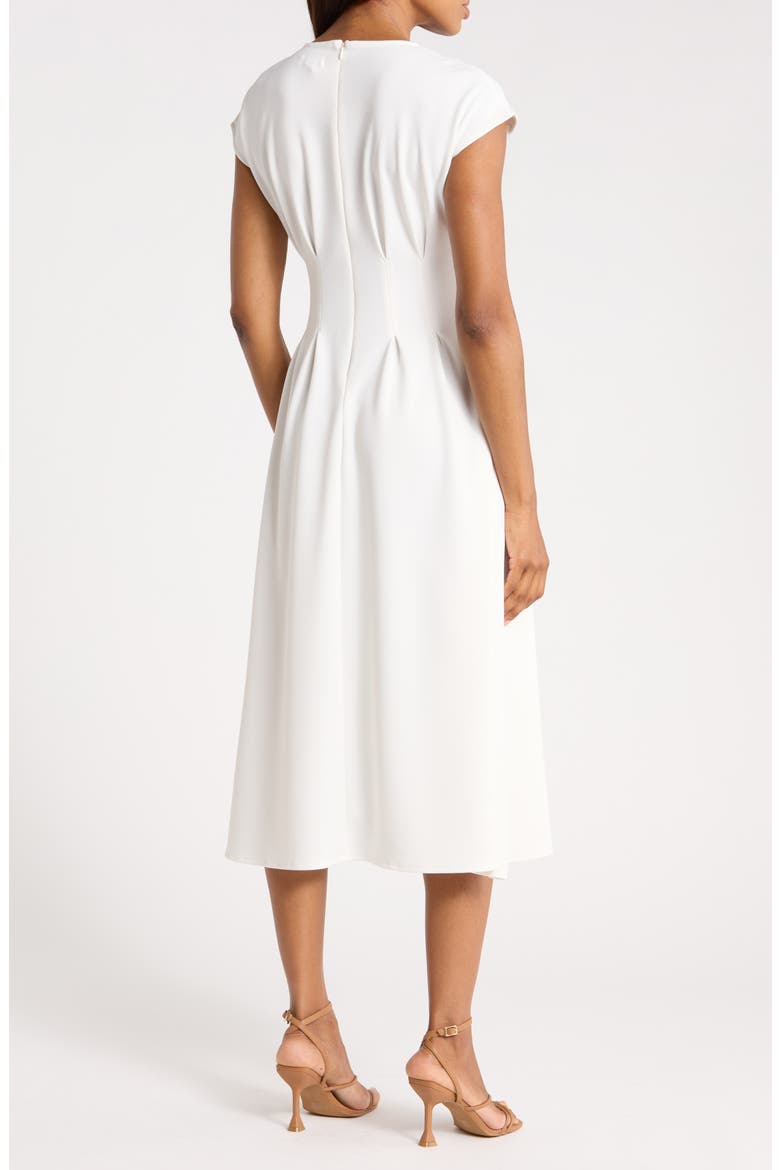 Pleated Waist A-Line Dress, Alternate, color, IVORY TOFU