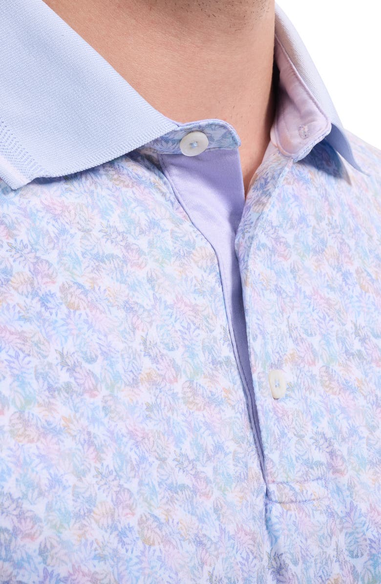 Bugatchi Three-Button Performance Polo, Alternate, color, Periwinkle